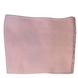 Babaton Light Blush Pink Ribbed Tube Top XXS Can Fit XS EUC Like New